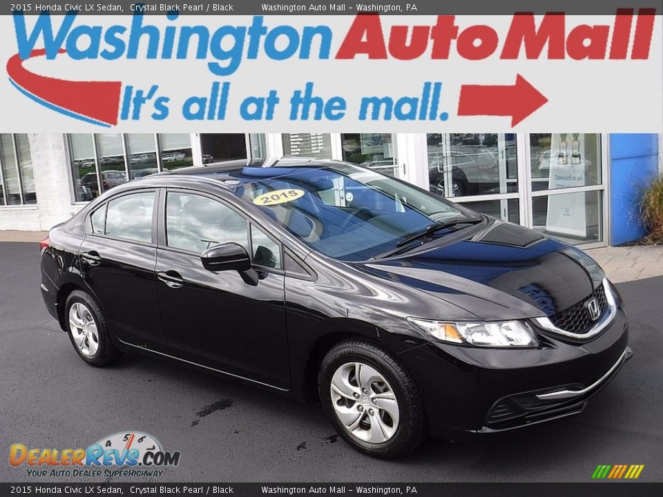 2015 Honda Civic LX Sedan Crystal Black Pearl / Black Photo #1
