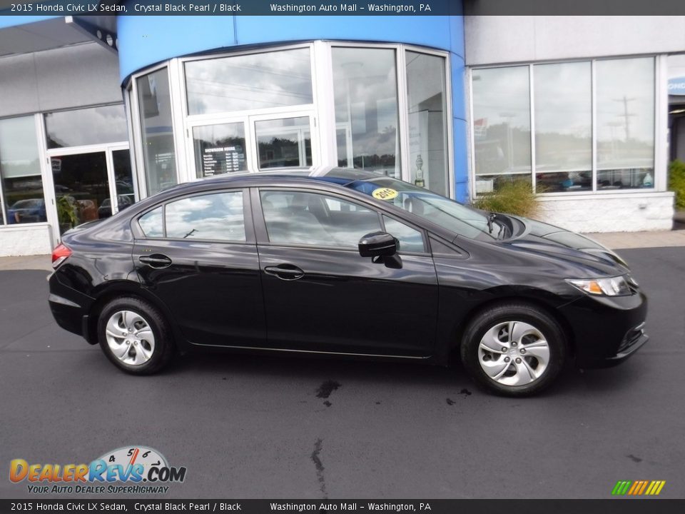 2015 Honda Civic LX Sedan Crystal Black Pearl / Black Photo #2