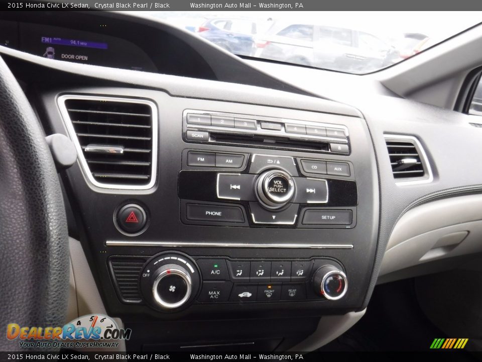 2015 Honda Civic LX Sedan Crystal Black Pearl / Black Photo #14
