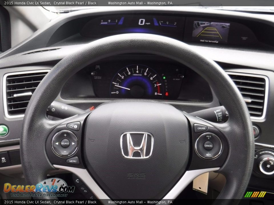 2015 Honda Civic LX Sedan Crystal Black Pearl / Black Photo #16