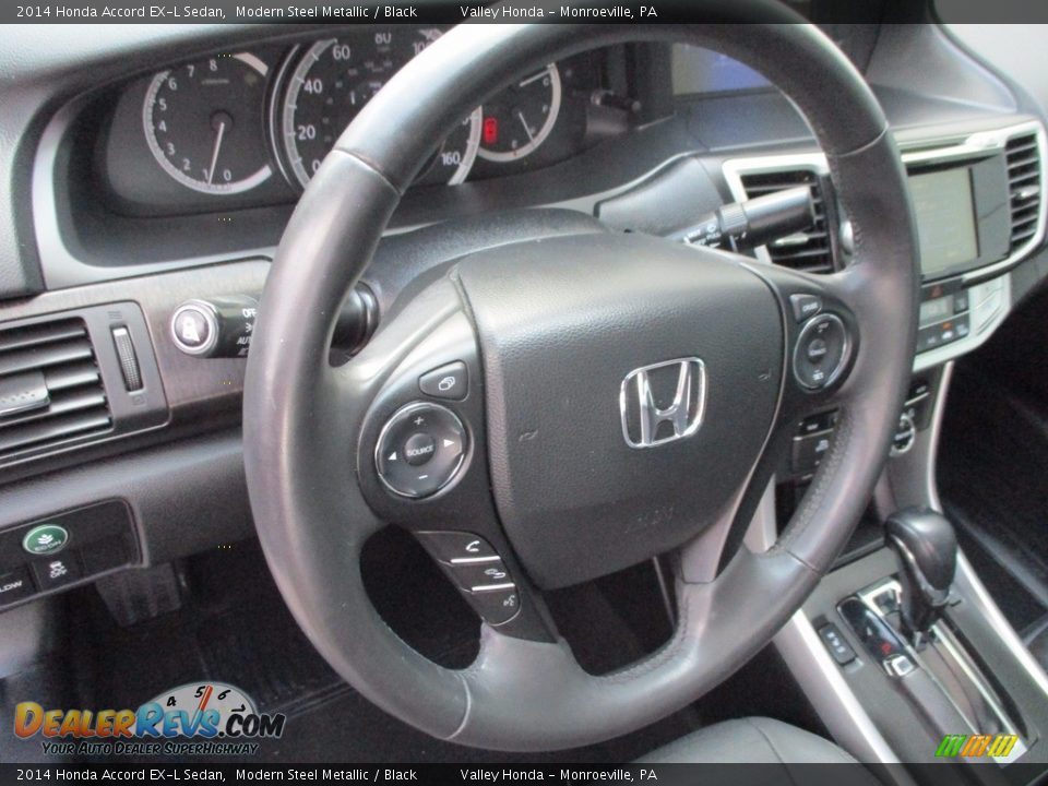 2014 Honda Accord EX-L Sedan Modern Steel Metallic / Black Photo #14