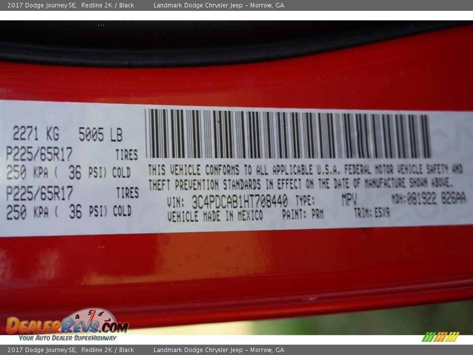 2017 Dodge Journey SE Redline 2K / Black Photo #9