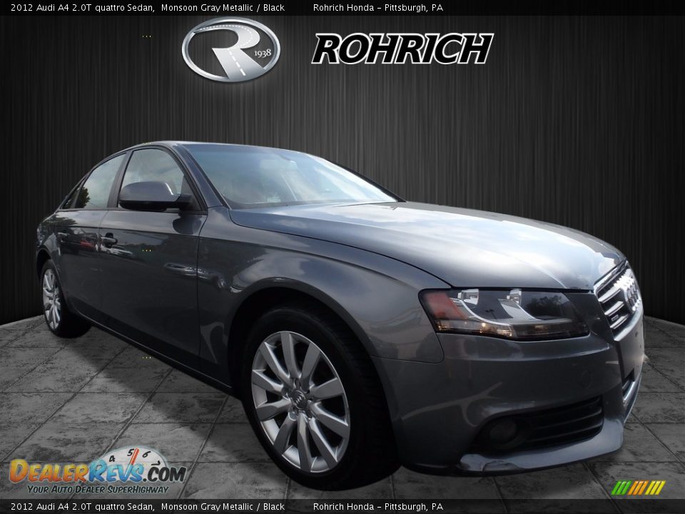 2012 Audi A4 2.0T quattro Sedan Monsoon Gray Metallic / Black Photo #1