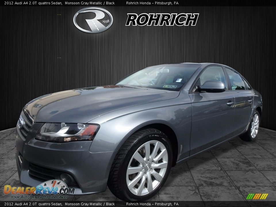 2012 Audi A4 2.0T quattro Sedan Monsoon Gray Metallic / Black Photo #3