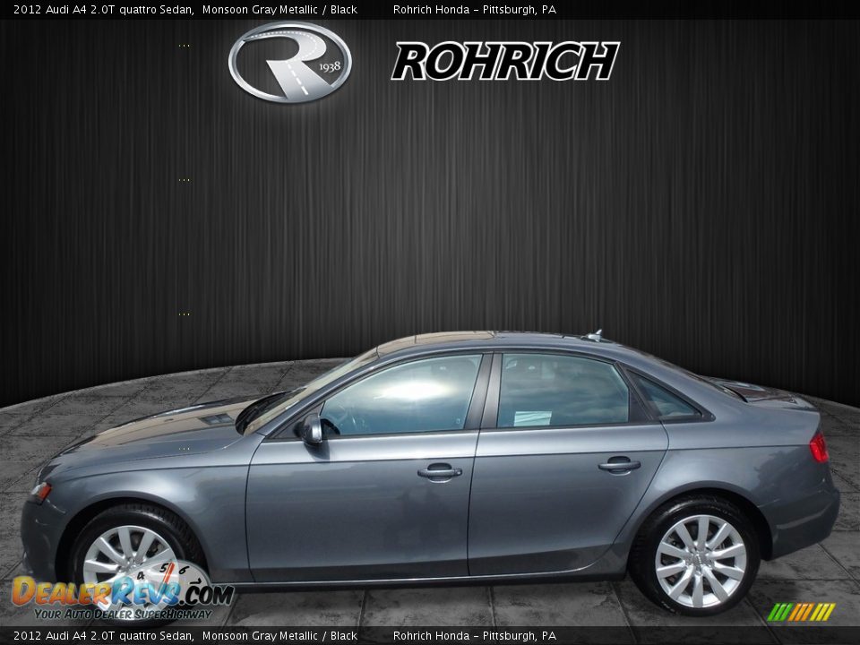 2012 Audi A4 2.0T quattro Sedan Monsoon Gray Metallic / Black Photo #4