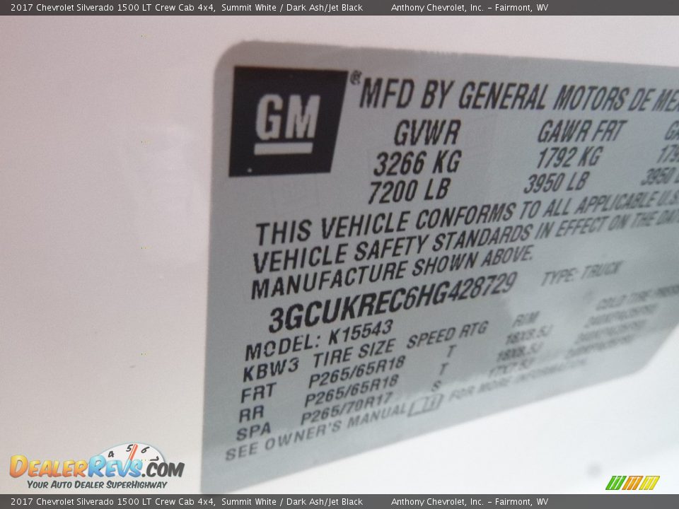 2017 Chevrolet Silverado 1500 LT Crew Cab 4x4 Summit White / Dark Ash/Jet Black Photo #16