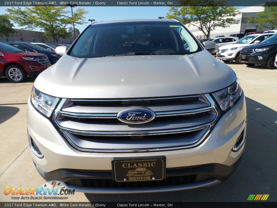 2017 Ford Edge Titanium AWD White Gold Metallic / Ebony Photo #3
