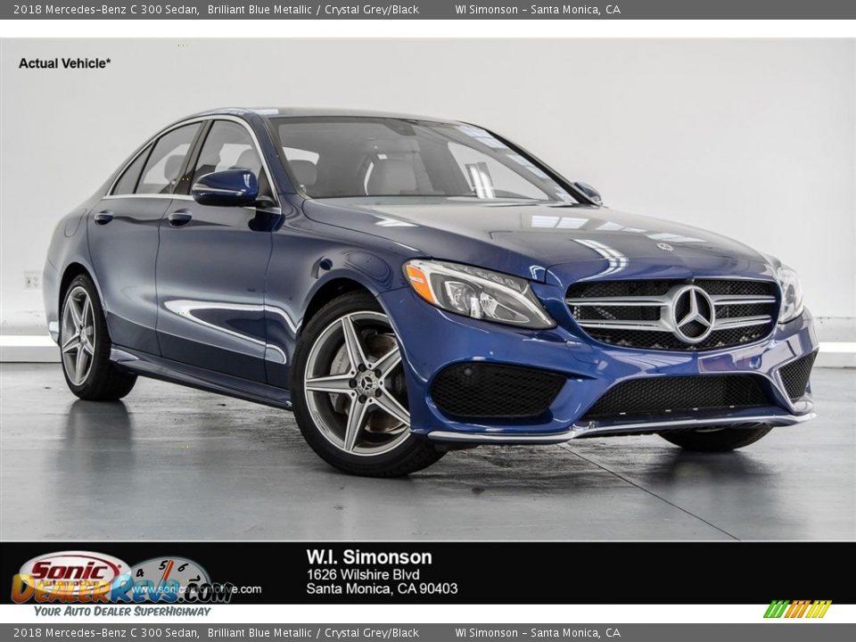 2018 Mercedes-Benz C 300 Sedan Brilliant Blue Metallic / Crystal Grey/Black Photo #1