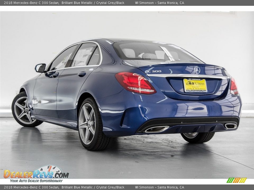 2018 Mercedes-Benz C 300 Sedan Brilliant Blue Metallic / Crystal Grey/Black Photo #3