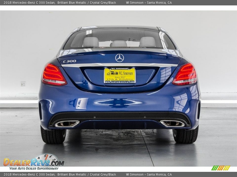 2018 Mercedes-Benz C 300 Sedan Brilliant Blue Metallic / Crystal Grey/Black Photo #4