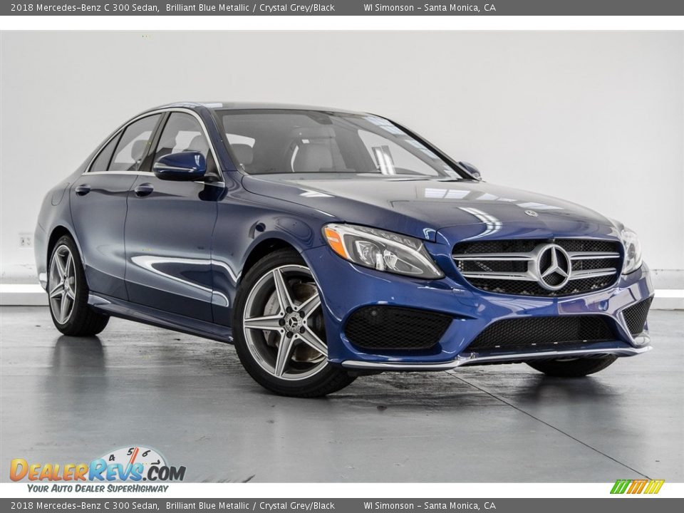 2018 Mercedes-Benz C 300 Sedan Brilliant Blue Metallic / Crystal Grey/Black Photo #12