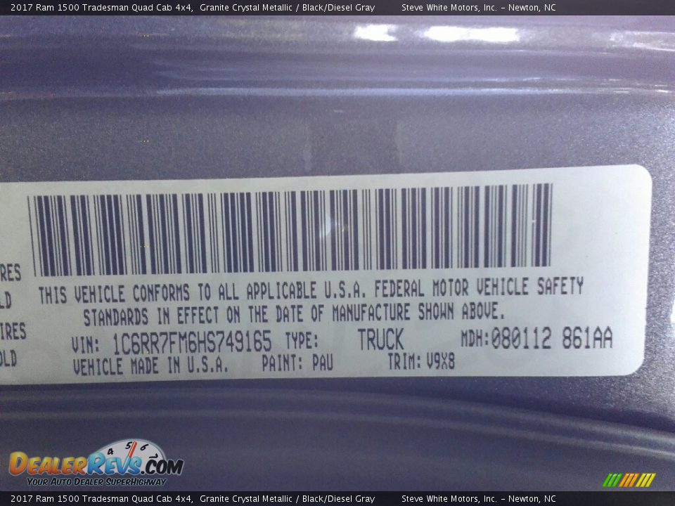 2017 Ram 1500 Tradesman Quad Cab 4x4 Granite Crystal Metallic / Black/Diesel Gray Photo #31