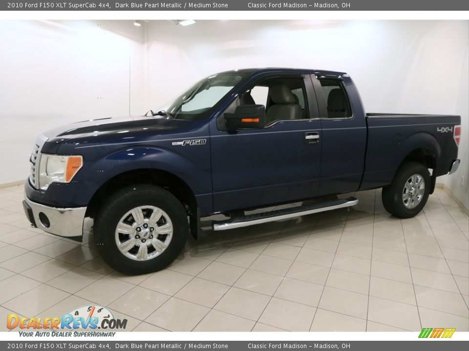 2010 Ford F150 XLT SuperCab 4x4 Dark Blue Pearl Metallic / Medium Stone Photo #3