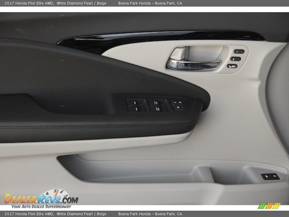 2017 Honda Pilot Elite AWD White Diamond Pearl / Beige Photo #7
