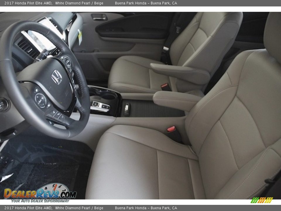 2017 Honda Pilot Elite AWD White Diamond Pearl / Beige Photo #8