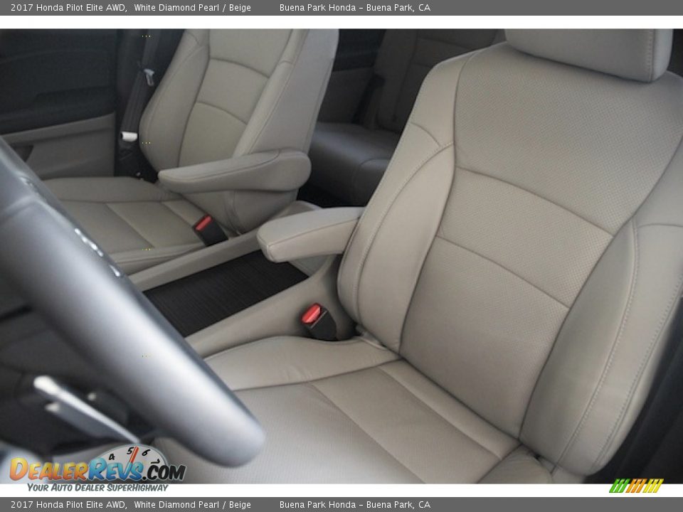 2017 Honda Pilot Elite AWD White Diamond Pearl / Beige Photo #10