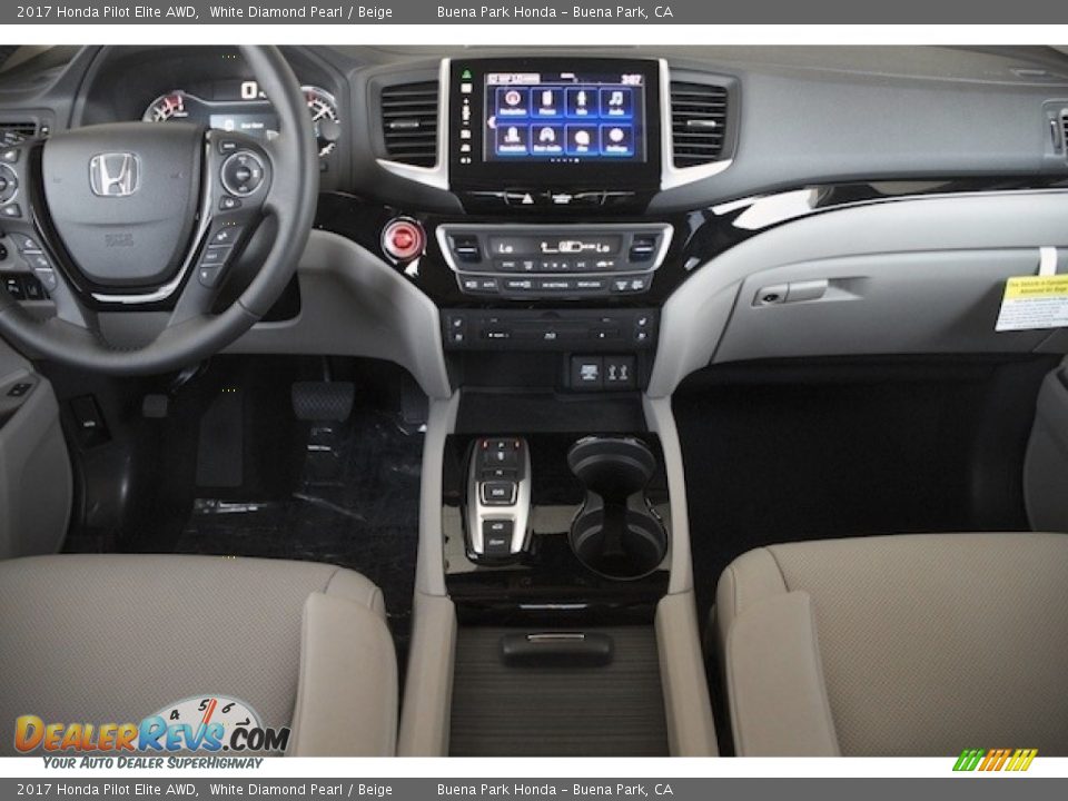 2017 Honda Pilot Elite AWD White Diamond Pearl / Beige Photo #11