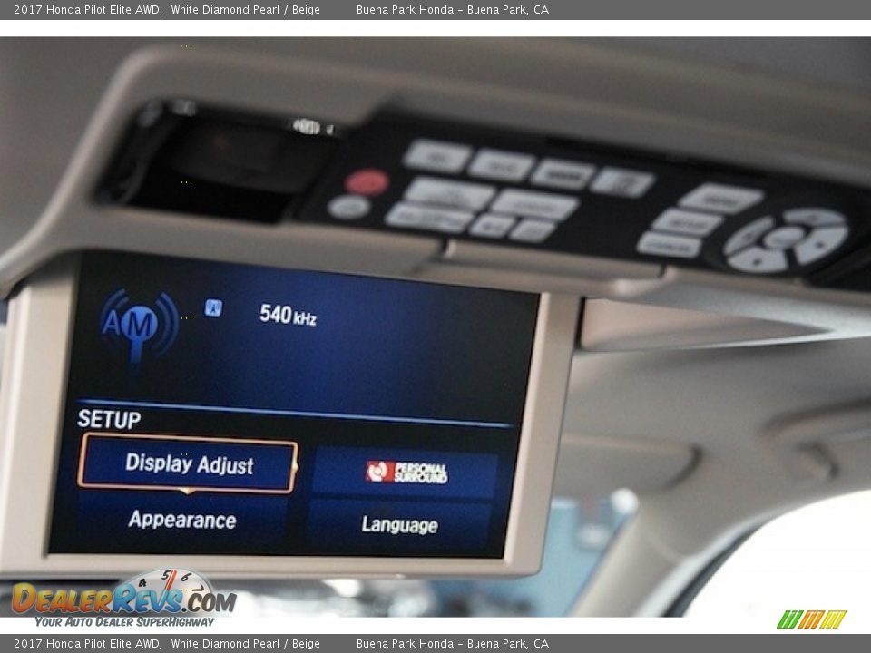 2017 Honda Pilot Elite AWD White Diamond Pearl / Beige Photo #12