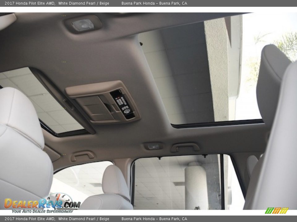 2017 Honda Pilot Elite AWD White Diamond Pearl / Beige Photo #13