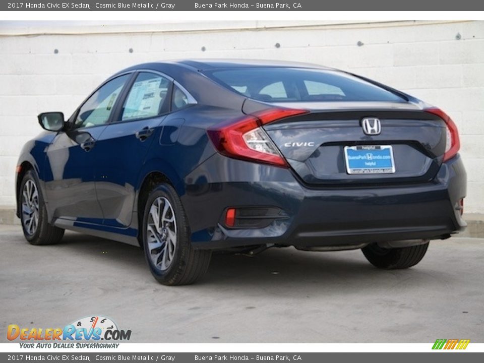 2017 Honda Civic EX Sedan Cosmic Blue Metallic / Gray Photo #2