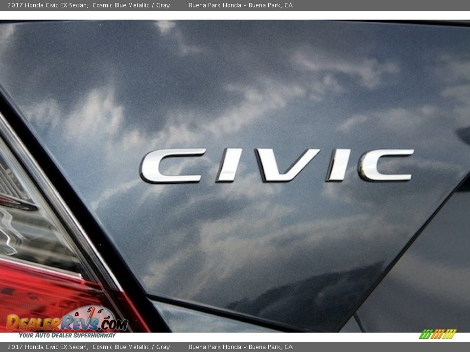 2017 Honda Civic EX Sedan Cosmic Blue Metallic / Gray Photo #3