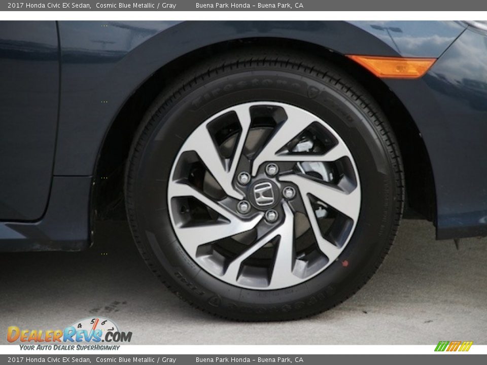 2017 Honda Civic EX Sedan Cosmic Blue Metallic / Gray Photo #5