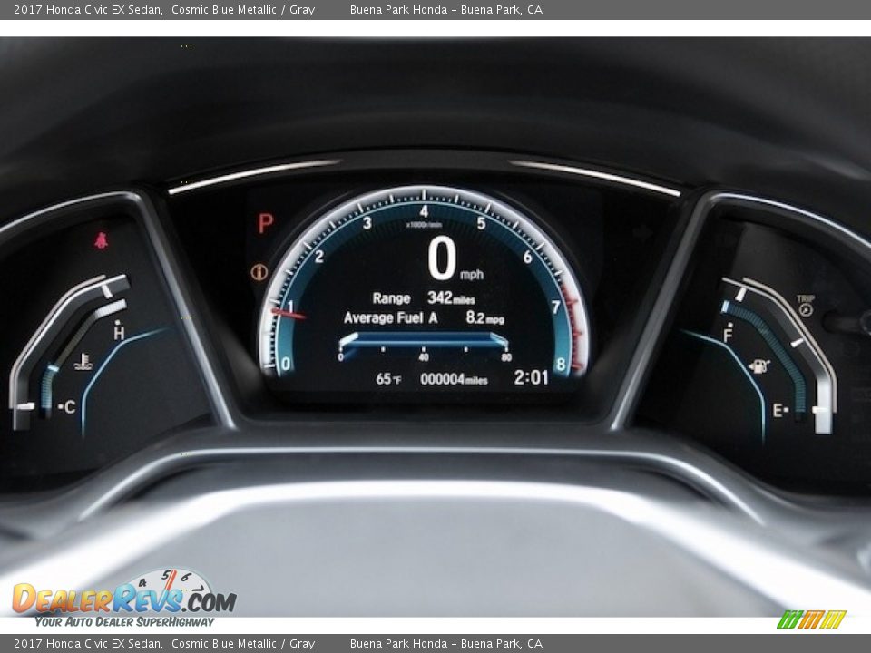 2017 Honda Civic EX Sedan Cosmic Blue Metallic / Gray Photo #17