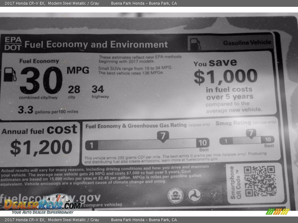 2017 Honda CR-V EX Modern Steel Metallic / Gray Photo #18