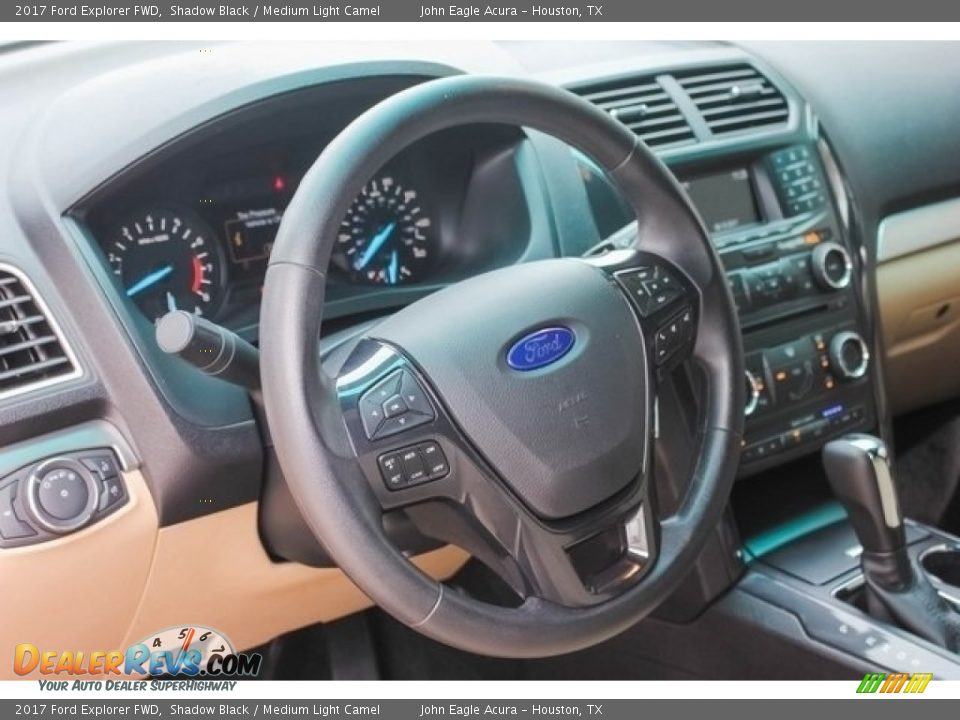 2017 Ford Explorer FWD Shadow Black / Medium Light Camel Photo #35