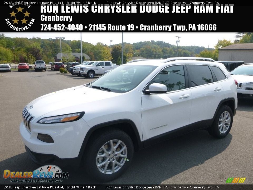 2018 Jeep Cherokee Latitude Plus 4x4 Bright White / Black Photo #1