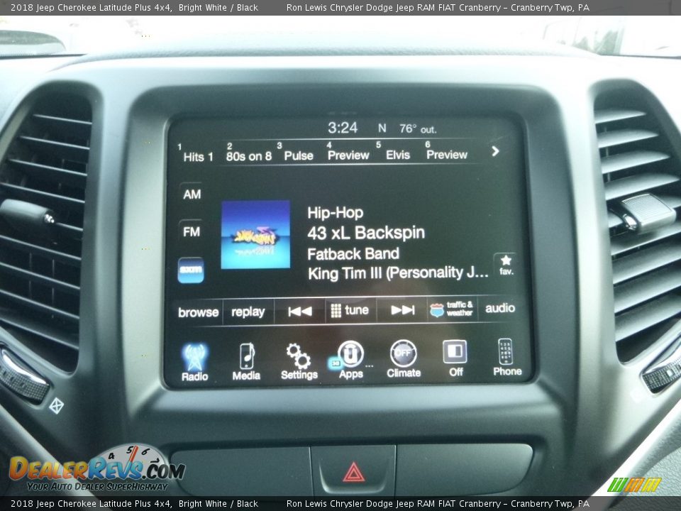 2018 Jeep Cherokee Latitude Plus 4x4 Bright White / Black Photo #17