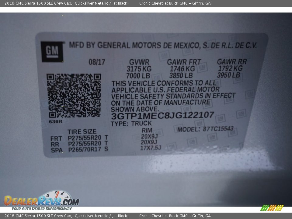 2018 GMC Sierra 1500 SLE Crew Cab Quicksilver Metallic / Jet Black Photo #15