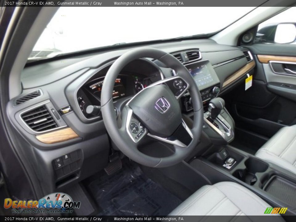2017 Honda CR-V EX AWD Gunmetal Metallic / Gray Photo #8