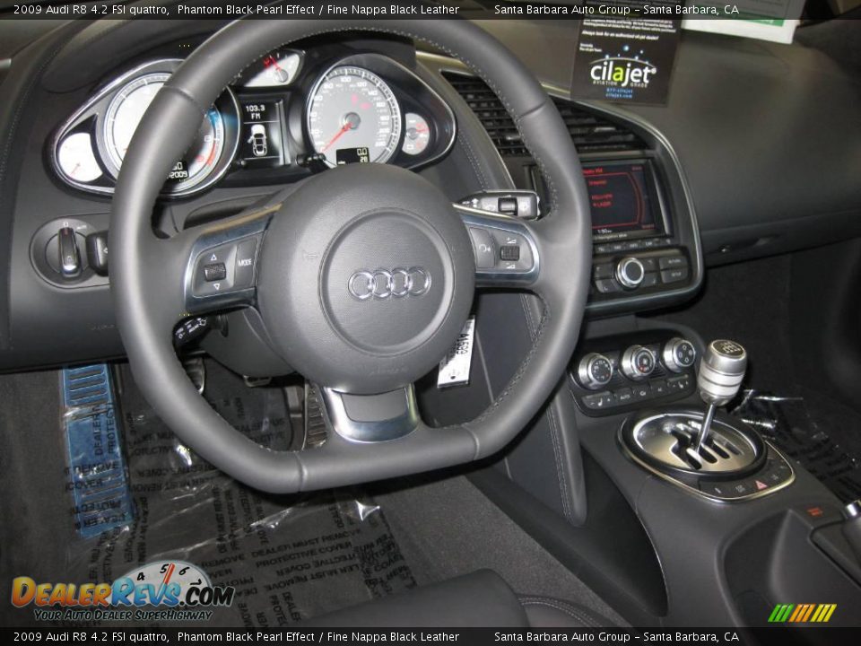 2009 Audi R8 4.2 FSI quattro Phantom Black Pearl Effect / Fine Nappa Black Leather Photo #14