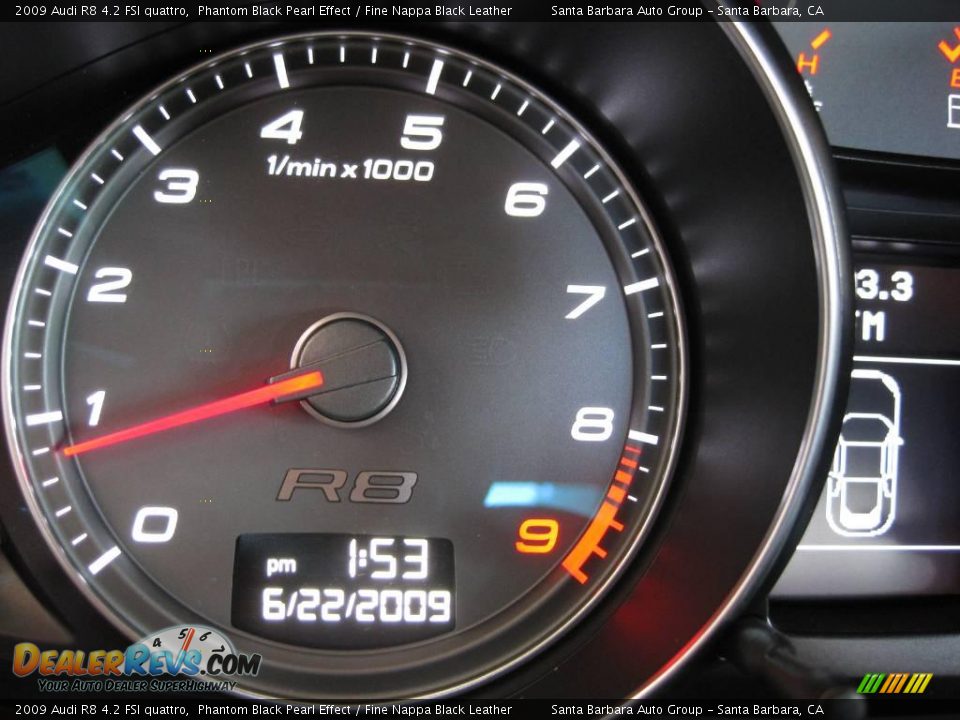 2009 Audi R8 4.2 FSI quattro Phantom Black Pearl Effect / Fine Nappa Black Leather Photo #15