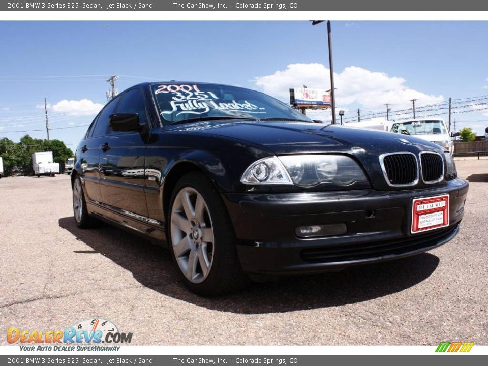 2001 BMW 3 Series 325i Sedan Jet Black / Sand Photo #3