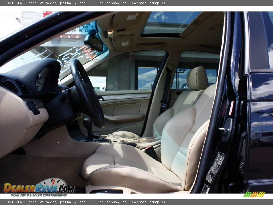 2001 BMW 3 Series 325i Sedan Jet Black / Sand Photo #6