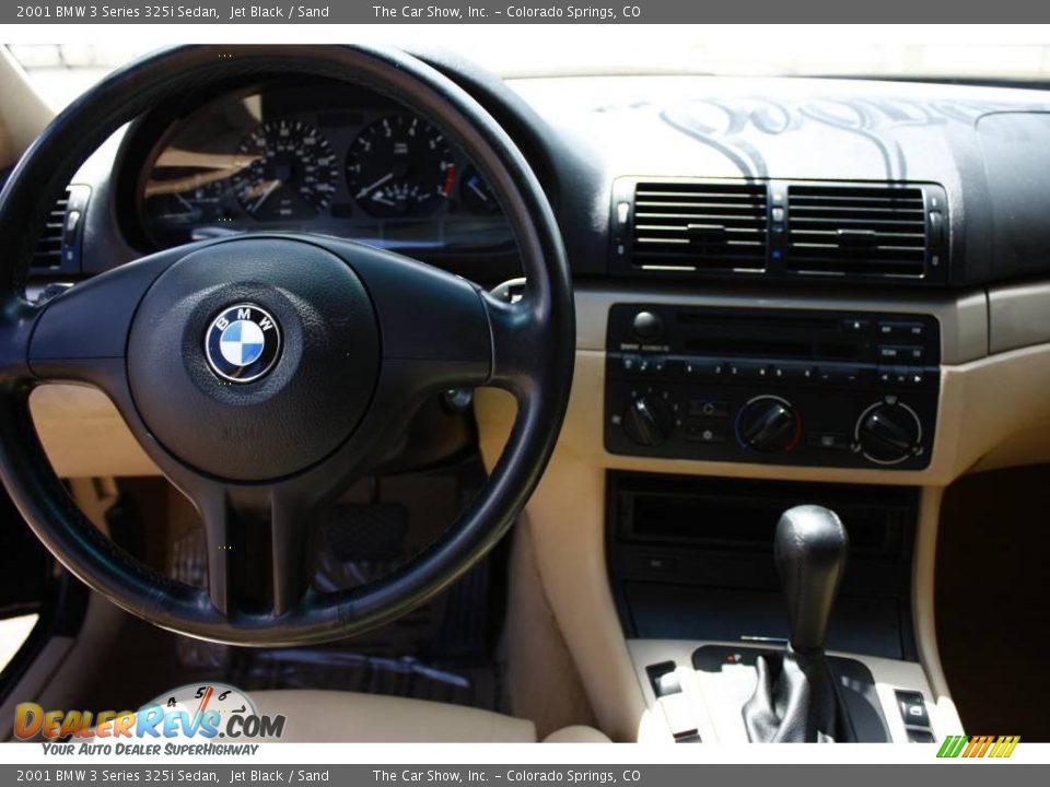 2001 BMW 3 Series 325i Sedan Jet Black / Sand Photo #7