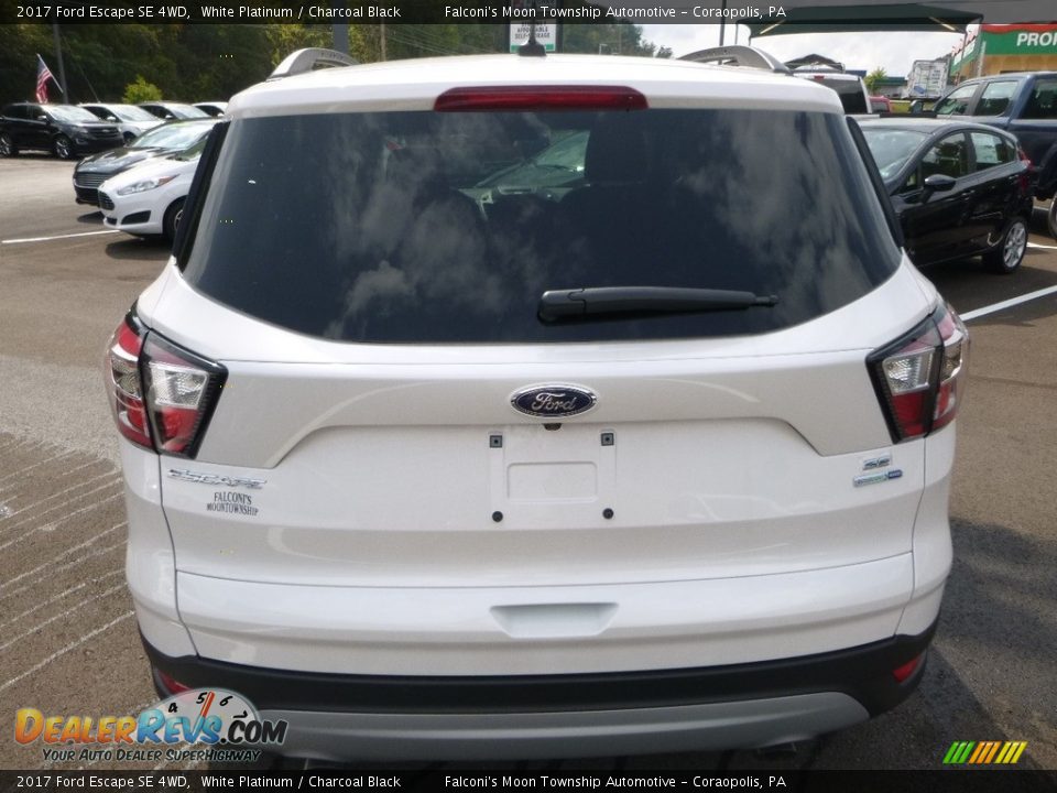 2017 Ford Escape SE 4WD White Platinum / Charcoal Black Photo #6