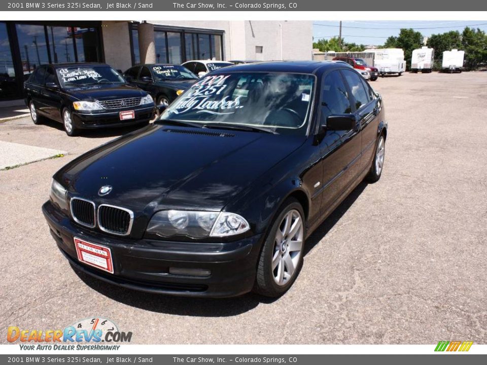 2001 BMW 3 Series 325i Sedan Jet Black / Sand Photo #13