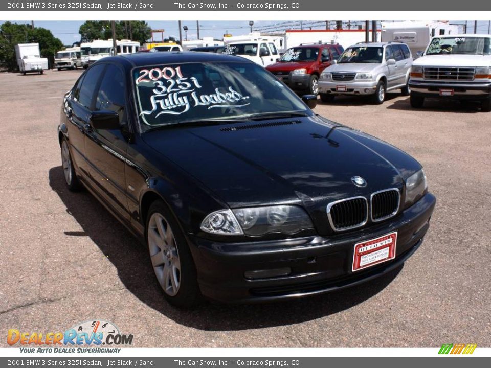 2001 BMW 3 Series 325i Sedan Jet Black / Sand Photo #14