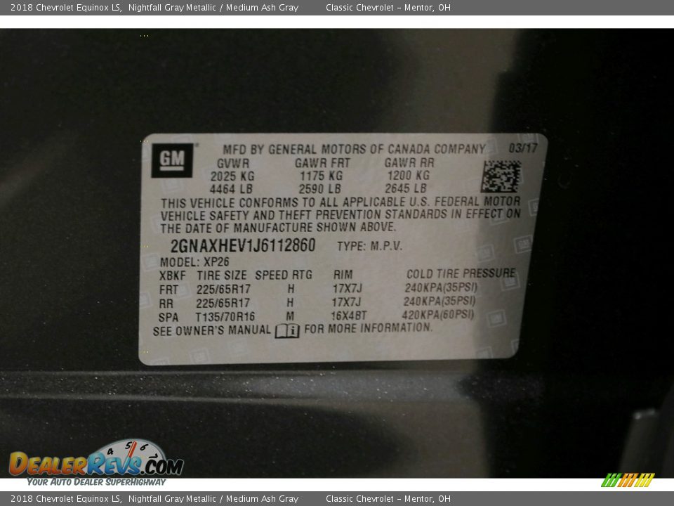 2018 Chevrolet Equinox LS Nightfall Gray Metallic / Medium Ash Gray Photo #36