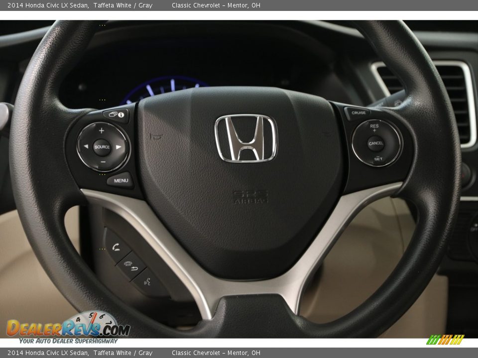 2014 Honda Civic LX Sedan Taffeta White / Gray Photo #7