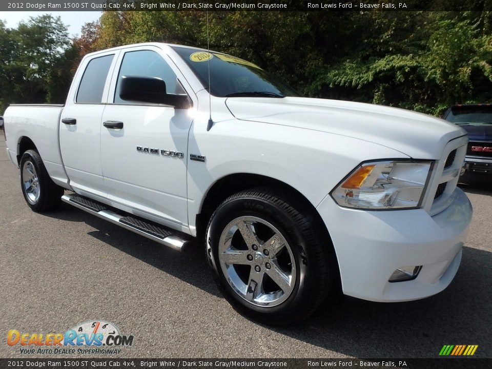 2012 Dodge Ram 1500 ST Quad Cab 4x4 Bright White / Dark Slate Gray/Medium Graystone Photo #8