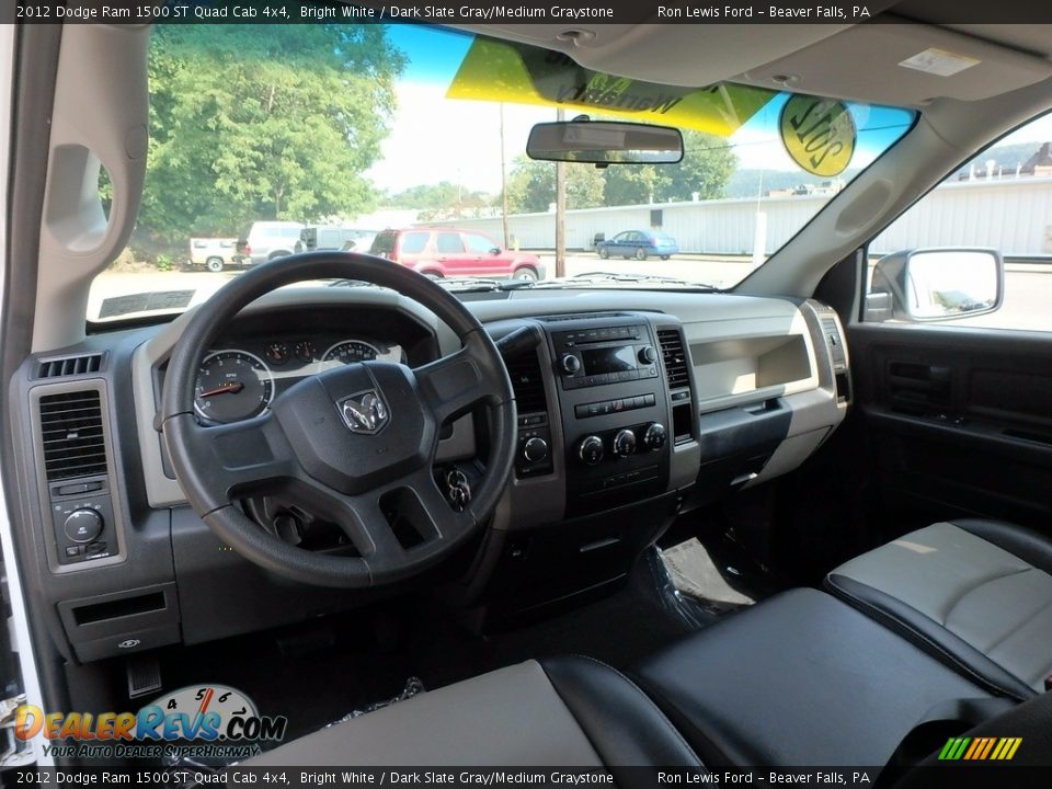 2012 Dodge Ram 1500 ST Quad Cab 4x4 Bright White / Dark Slate Gray/Medium Graystone Photo #12