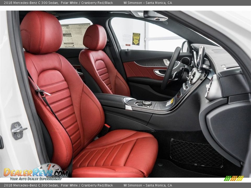 2018 Mercedes-Benz C 300 Sedan Polar White / Cranberry Red/Black Photo #2