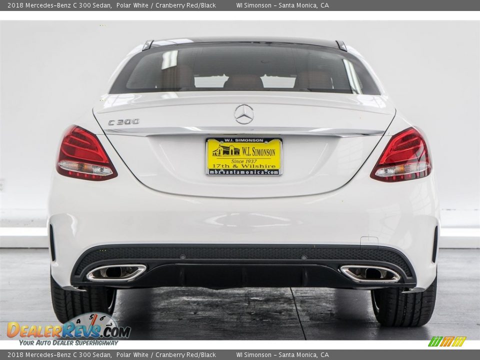 2018 Mercedes-Benz C 300 Sedan Polar White / Cranberry Red/Black Photo #4