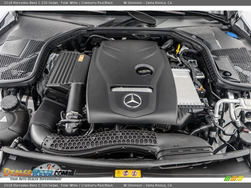 2018 Mercedes-Benz C 300 Sedan Polar White / Cranberry Red/Black Photo #8