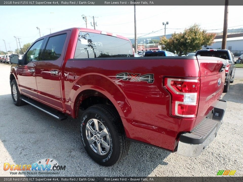 2018 Ford F150 XLT SuperCrew 4x4 Ruby Red / Earth Gray Photo #4
