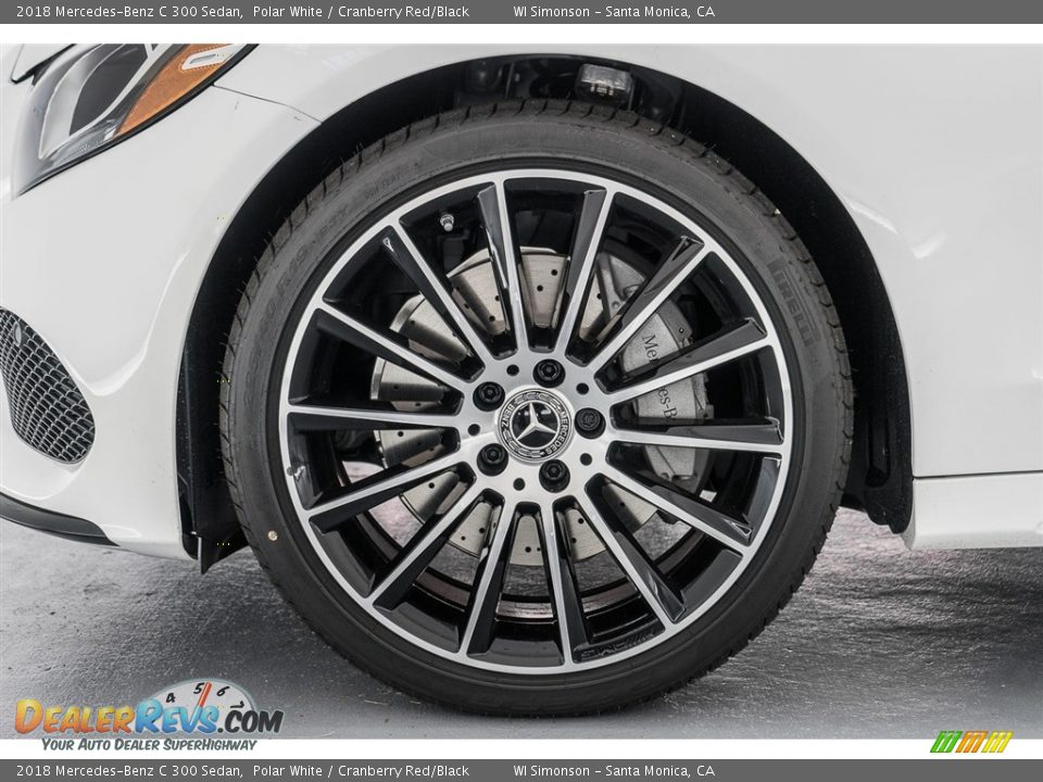 2018 Mercedes-Benz C 300 Sedan Polar White / Cranberry Red/Black Photo #9